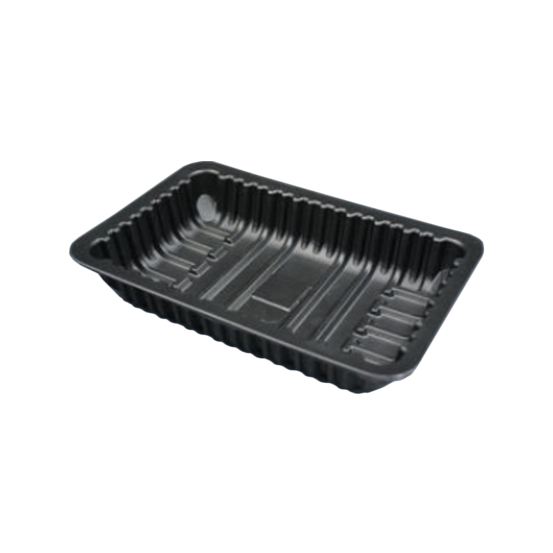 Bandeja blíster engrosada de PP negro para carne fresca