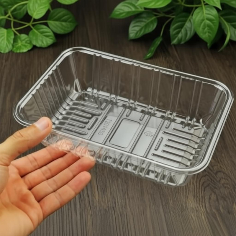 Bandejas blíster desechables de PET transparentes para frutas y verduras frescas