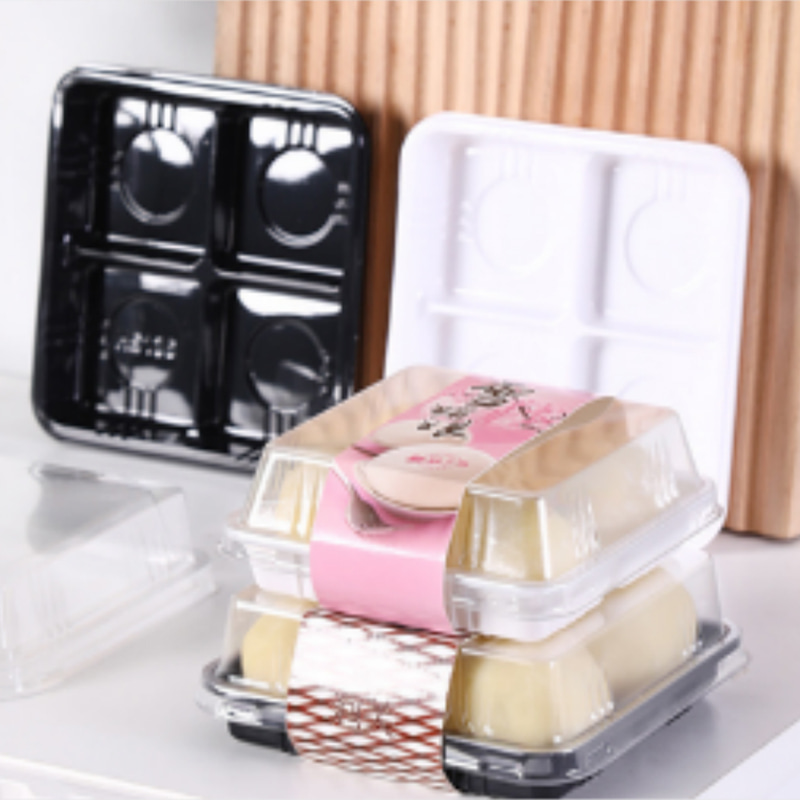 Bandeja blíster compartimentada PS blanca para repostería y repostería